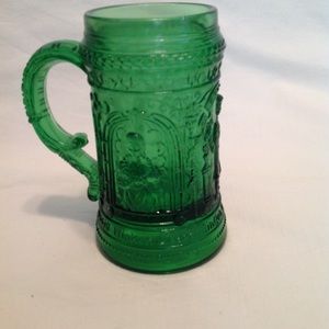 1930s green glass German stein /mug